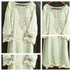 light sea green embroidered shirt