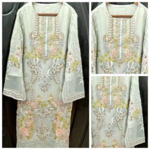 luxurious pastel green organza shirt