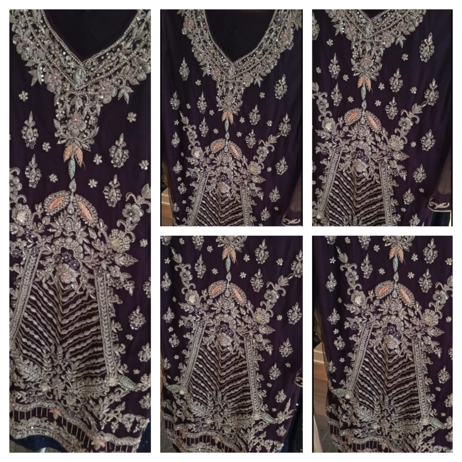 This exquisite black frock and dupatta set.