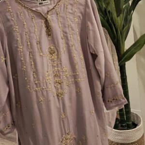Lilac Embroidered Kurta