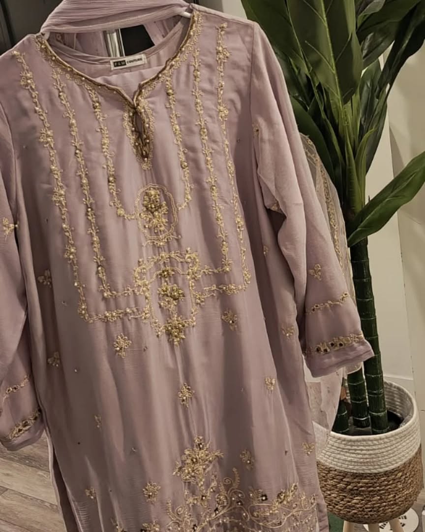 Lilac Embroidered Kurta